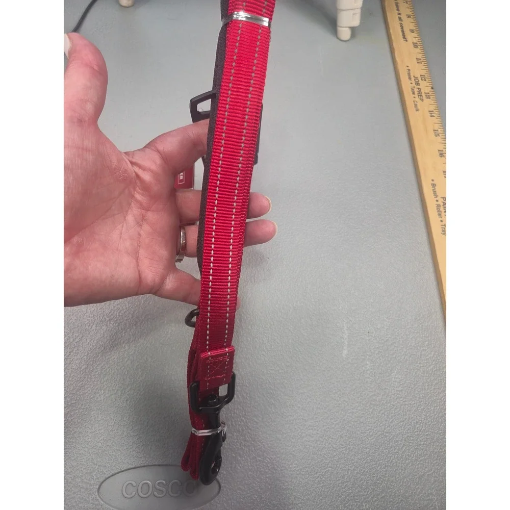 Voyager Red Reflective Dog Leash 5ft x 3/4in Padded Handle‎ Nylon Pet Lead